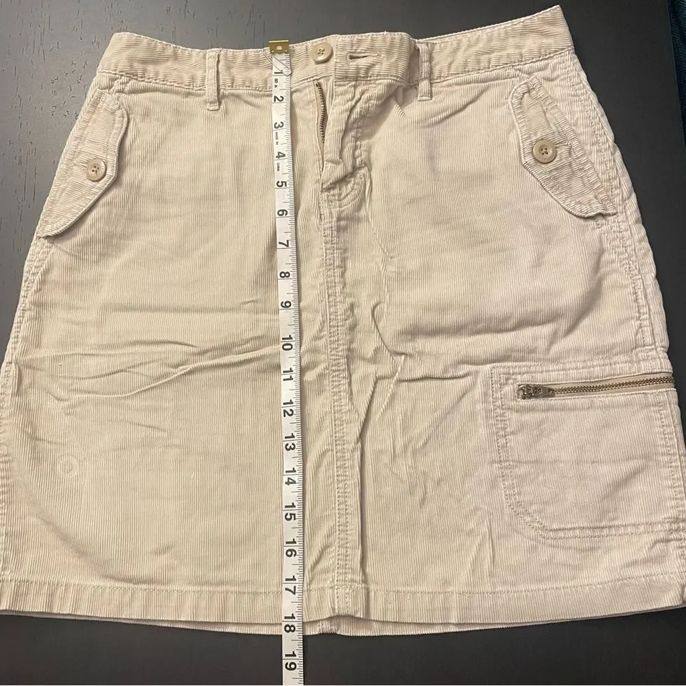 Eddie Bauer Tan Corduroy Utility Skirt Women’s Size 6